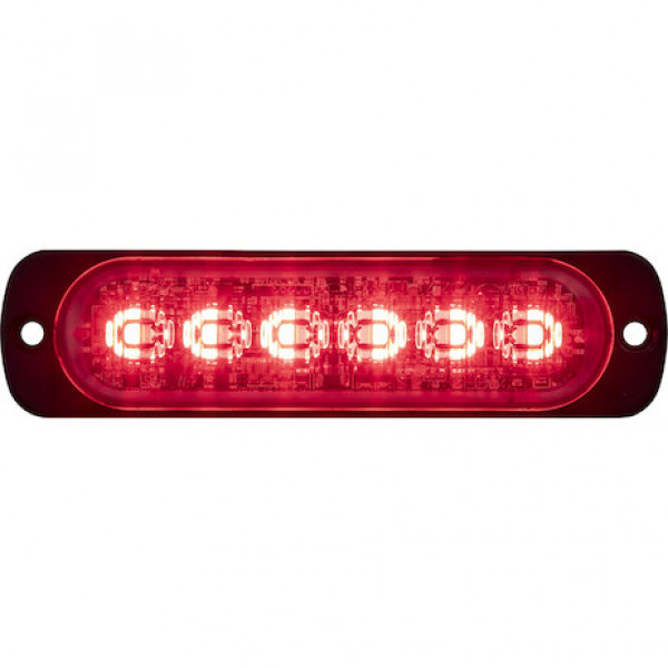 Image of Red/Clear Dual Color Thin 4.5 Inch Wide LED Strobe Light from Buyers Products. Part number: 8892107