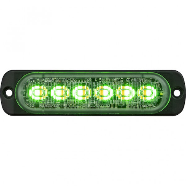 Image of Amber/GreenDual Color Thin 4.5 Inch Wide LED Strobe Light from Buyers Products. Part number: 8892109