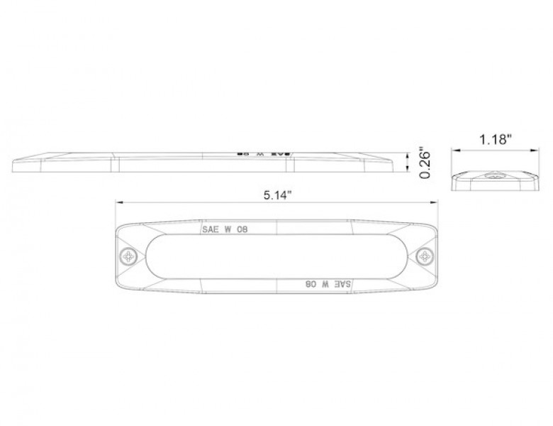 Image of Ultra Thin 5 Inch Amber LED Strobe Light from Buyers Products. Part number: 8892200