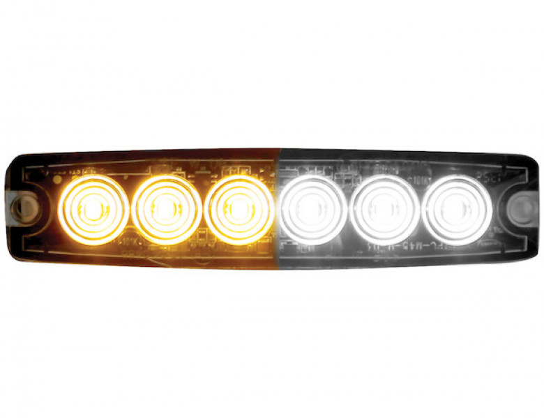 Image of Ultra Thin 5 Inch Amber/Clear LED Strobe Light from Buyers Products. Part number: 8892202