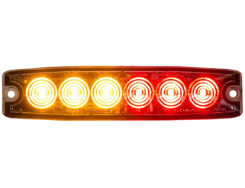 Image of Ultra Thin 5 Inch Amber/Red LED Strobe Light from Buyers Products. Part number: 8892206