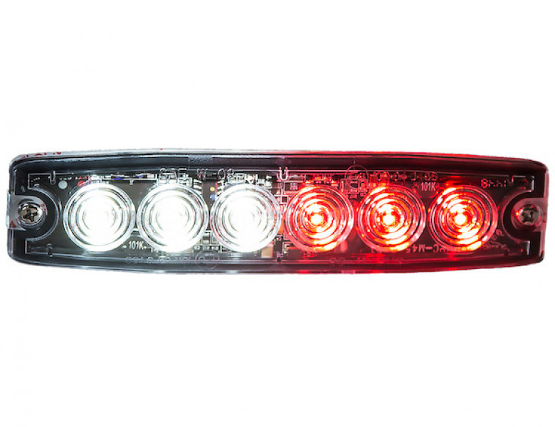 Image of Ultra Thin 5 Inch Clear/Red LED Strobe Light from Buyers Products. Part number: 8892207