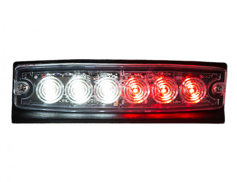 Image of Ultra Thin 5 Inch Clear/Red LED Strobe Light from Buyers Products. Part number: 8892207