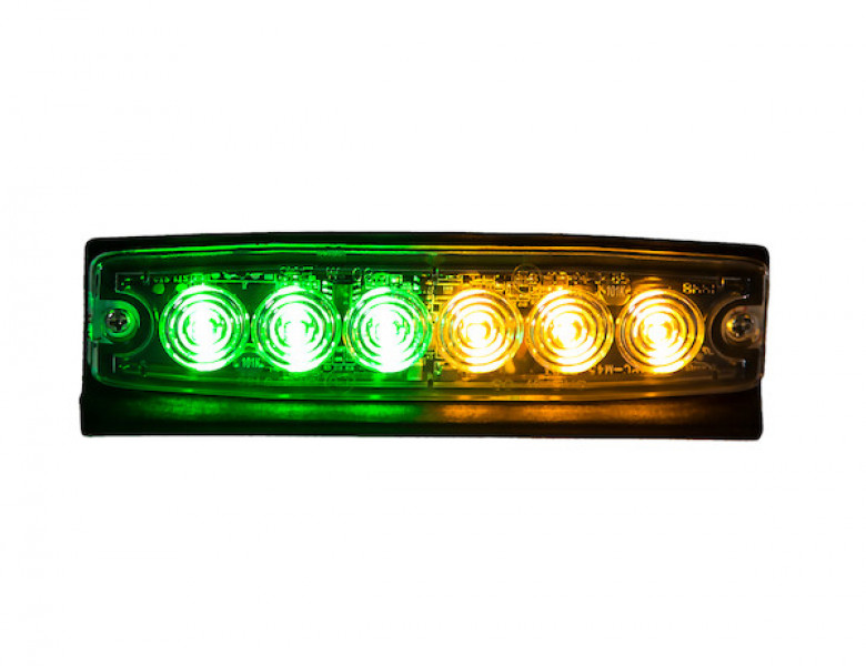 Image of Ultra Thin 5 Inch Green/Amber LED Strobe Light from Buyers Products. Part number: 8892210