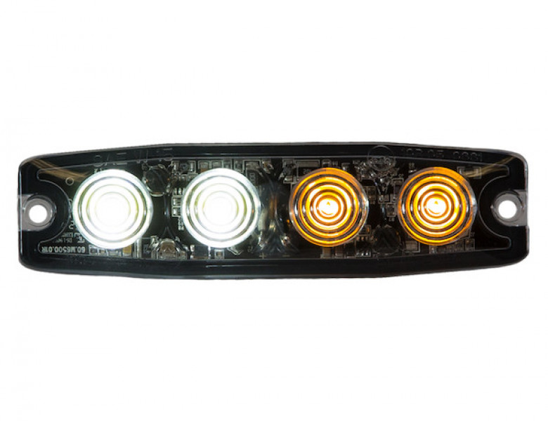 Image of Ultra Thin 4.5 Inch Amber/Clear LED Strobe Light from Buyers Products. Part number: 8892242