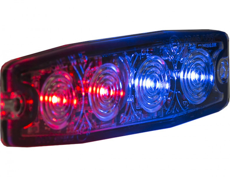 Image of Ultra Thin 4.5 Inch Red/Blue LED Strobe Light from Buyers Products. Part number: 8892245