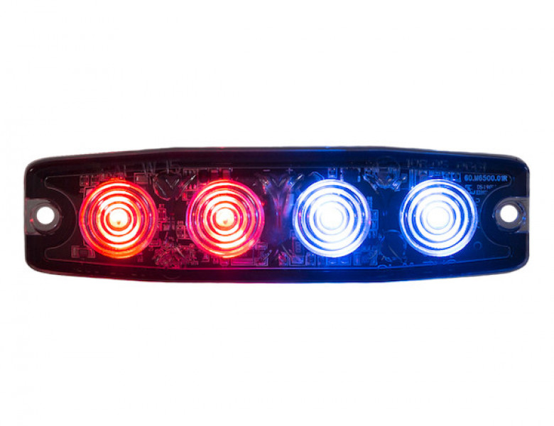 Image of Ultra Thin 4.5 Inch Red/Blue LED Strobe Light from Buyers Products. Part number: 8892245