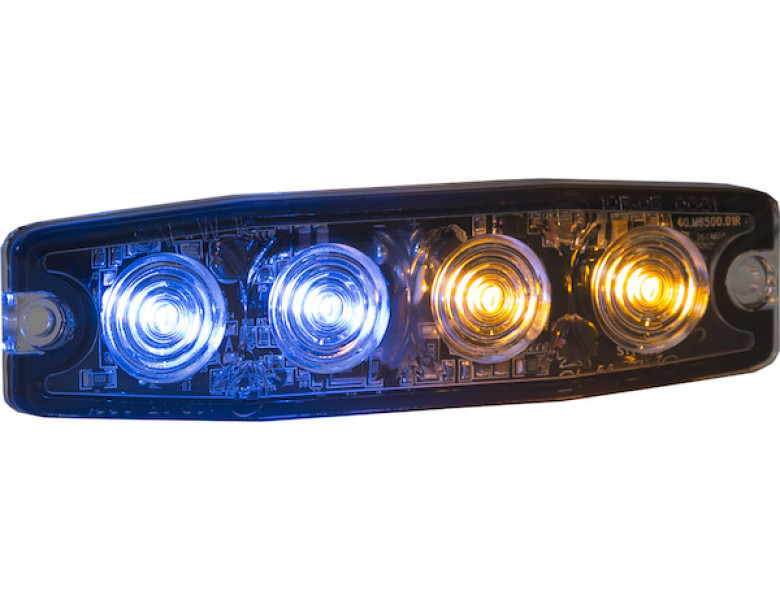 Image of Ultra Thin 4.5 Inch Blue/Amber LED Strobe Light from Buyers Products. Part number: 8892248