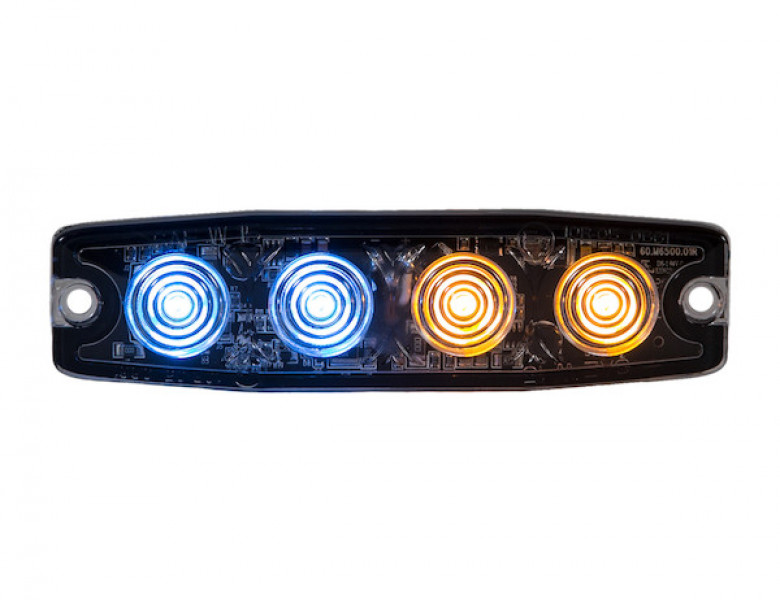 Image of Ultra Thin 4.5 Inch Blue/Amber LED Strobe Light from Buyers Products. Part number: 8892248