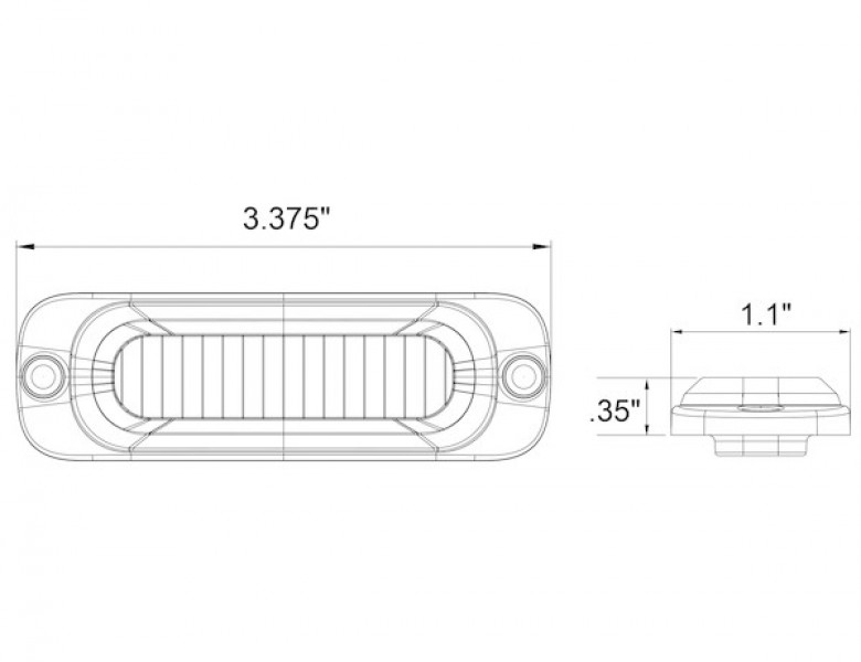 Image of Thin 3.5 Inch Amber Strobe Light from Buyers Products. Part number: 8892300