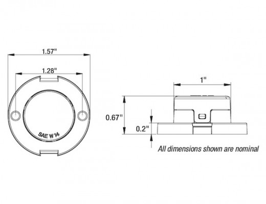 Image of Amber Surface/Recess Mount Round LED Strobe Light from Buyers Products. Part number: 8892400