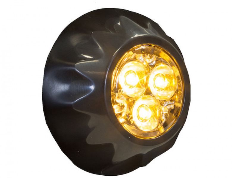 Image of Amber Surface/Recess Mount Round LED Strobe Light from Buyers Products. Part number: 8892400