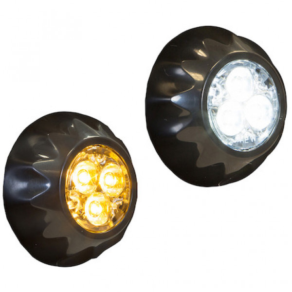 Image of Amber Surface/Recess Mount Round LED Strobe Light from Buyers Products. Part number: 8892400