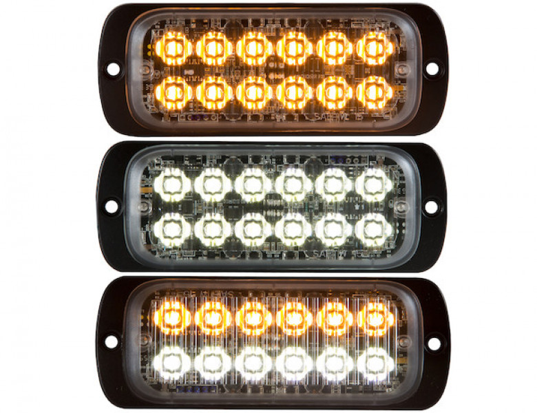 Image of Thin Dual Row 4.5 Inch Amber LED Strobe Light from Buyers Products. Part number: 8892600