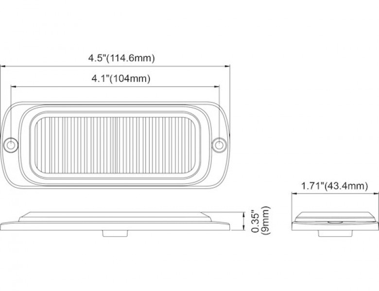 Image of Thin Dual Row 4.5 Inch Amber LED Strobe Light from Buyers Products. Part number: 8892600