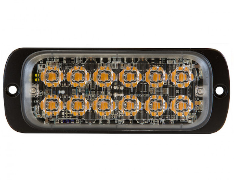 Image of Thin Dual Row 4.5 Inch Amber LED Strobe Light from Buyers Products. Part number: 8892600