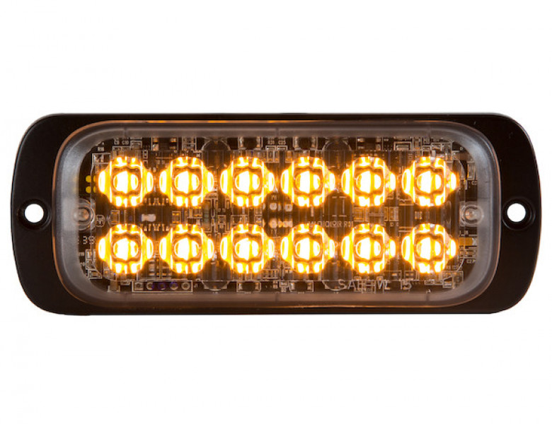 Image of Thin Dual Row 4.5 Inch Amber LED Strobe Light from Buyers Products. Part number: 8892600