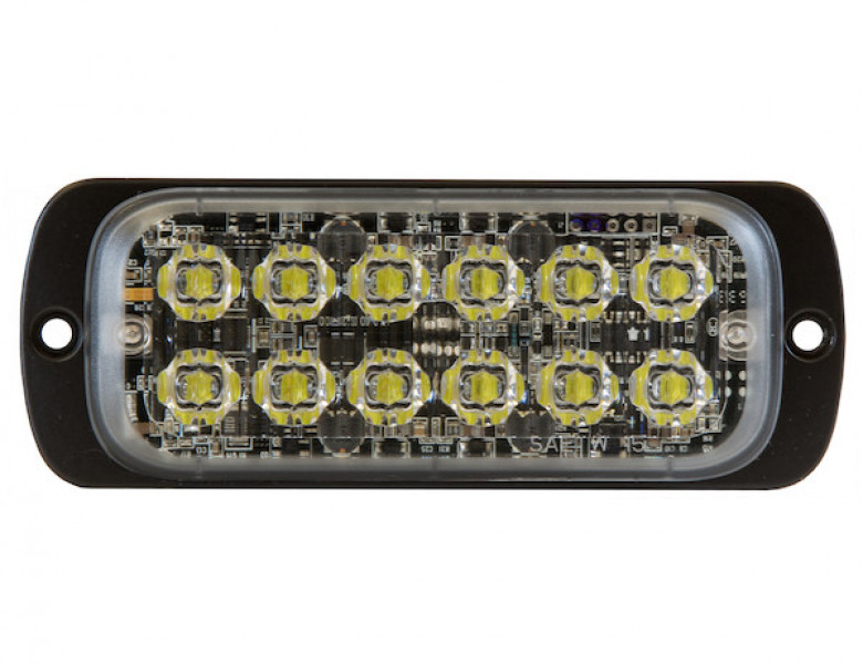 Image of Thin Dual Row 4.5 Inch Clear LED Strobe Light from Buyers Products. Part number: 8892601