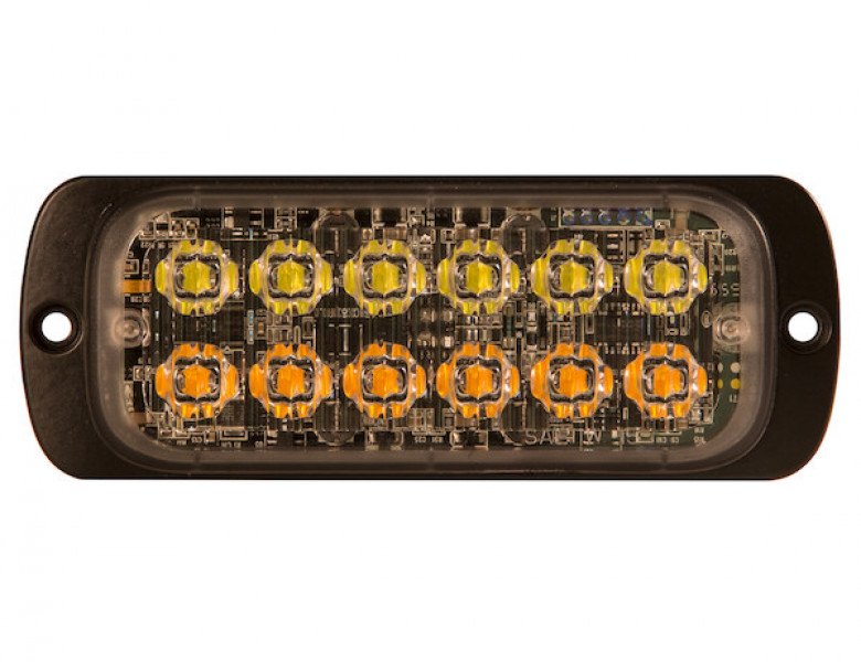 Image of Thin Dual Row 4.5 Inch Amber/Clear LED Strobe Light from Buyers Products. Part number: 8892602