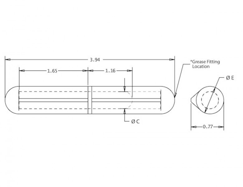 Image of Aluminum Weld-On Bullet Hinge with Stainless Pin and Bushing - 0.77 x 3.94 Inch from Buyers Products. Part number: AFSSP100