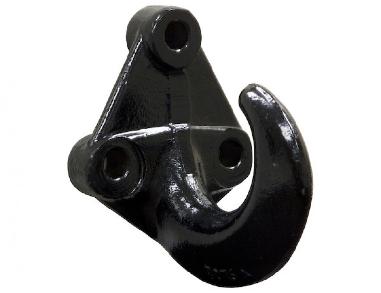 Image of 3- Hole Black Powder Coated Drop Forged Bolt-On Heavy-Duty Towing Hook from Buyers Products. Part number: B076A