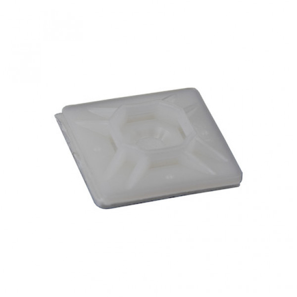 Image of 1-inch White Mounting Base for Cable Zip Ties With Adhesive (100-Pack) from Buyers Products. Part number: B08462