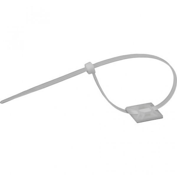 Image of 1-inch White Mounting Base for Cable Zip Ties With Adhesive (100-Pack) from Buyers Products. Part number: B08462