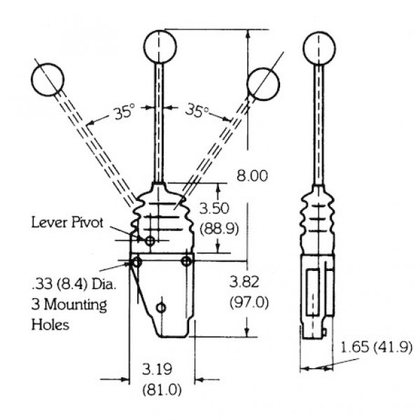 Image of Single Axis Remote Valve Control With End Detents from Buyers Products. Part number: B206301002