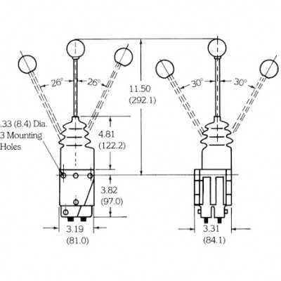 Image of Dual Axis Remote Valve Control from Buyers Products. Part number: B206305