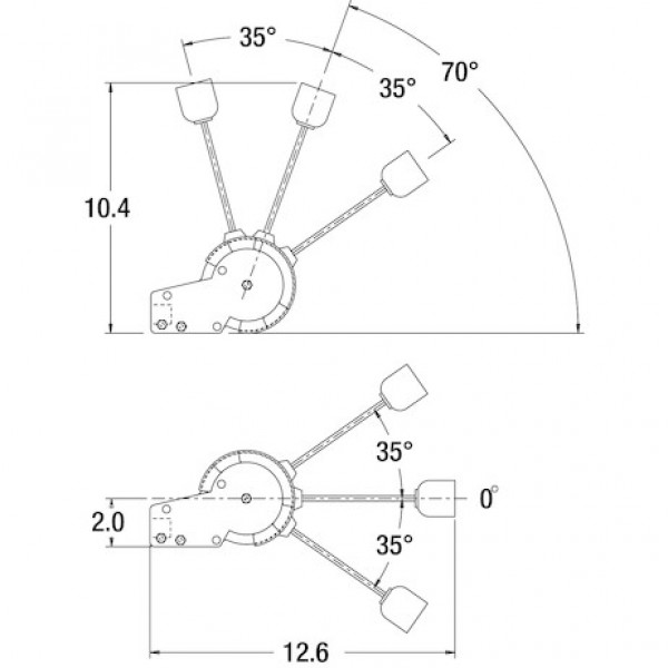 Image of Single Axis Remote Valve Control Center Locking With 70Offset Handle from Buyers Products. Part number: B206401001