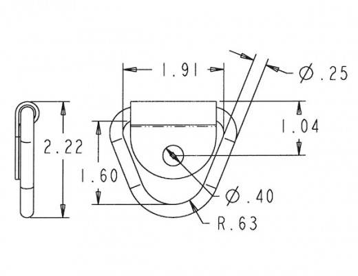 Image of 1/4 Inch Forged Rope Ring With 1-Hole Integral Mounting Bracket Zinc Plated from Buyers Products. Part number: B21