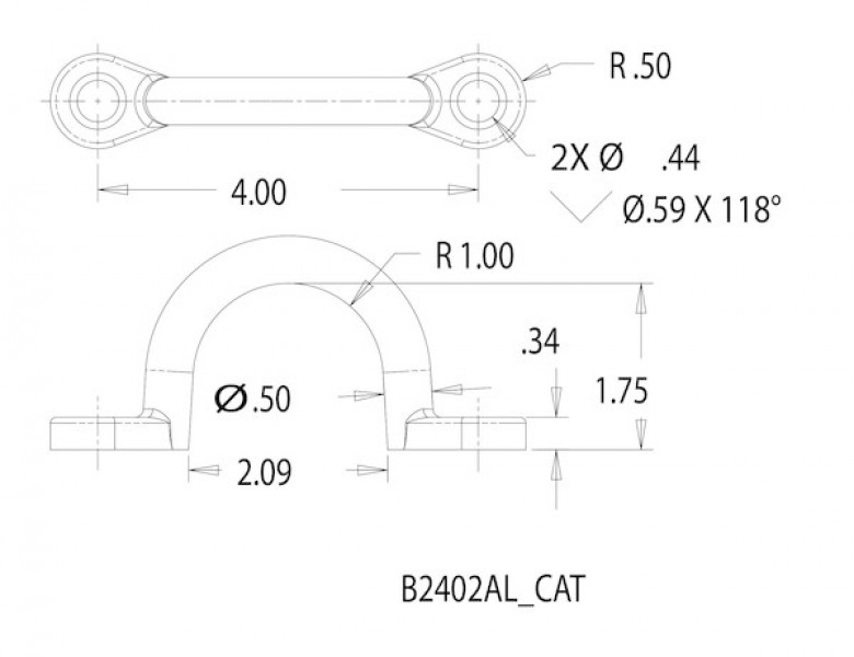 Image of 1/2 Inch Cast Aluminum Chain Loop from Buyers Products. Part number: B2402AL