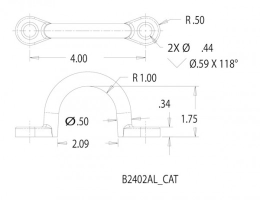 Image of 1/2 Inch Cast Aluminum Chain Loop from Buyers Products. Part number: B2402AL