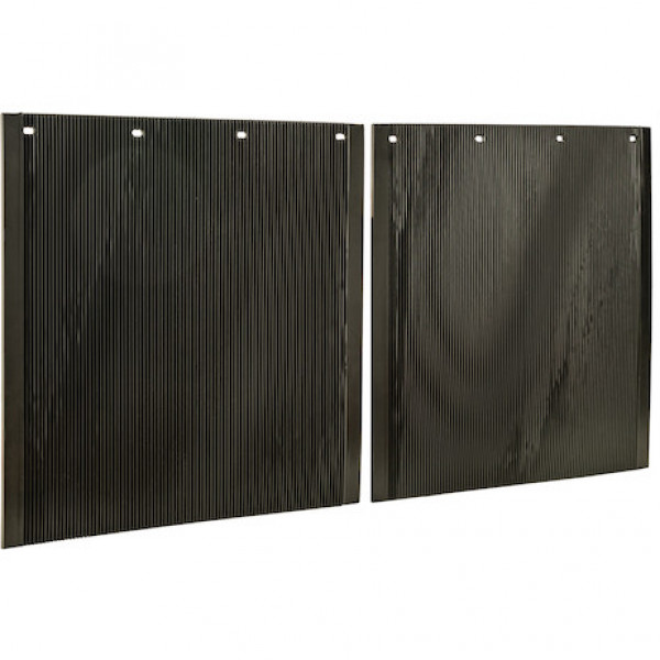 Image of Spray Reducing Grooved Black Polymer Mudflaps 24x24 Inch from Buyers Products. Part number: B24PSRPB