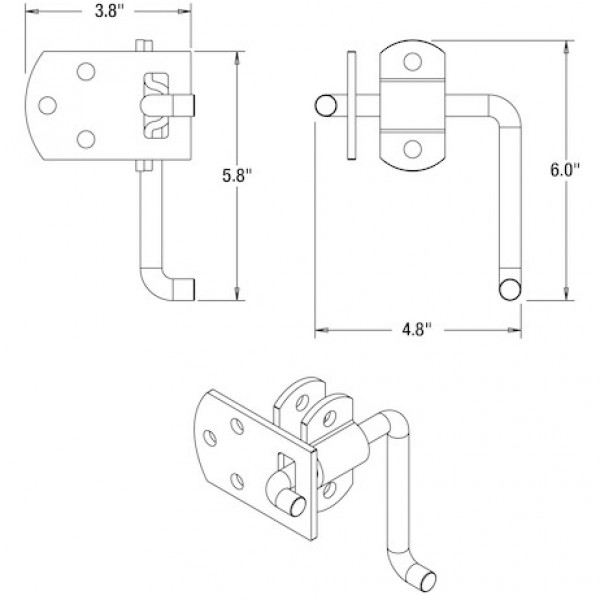 Image of Plain Corner Security Latch Set from Buyers Products. Part number: B2589B