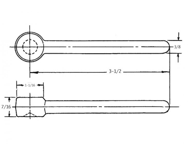 Image of 3/8 x 3-1/2 Inch Forged Rod End Machined With 3/8-16 NC Thread from Buyers Products. Part number: B27024BM