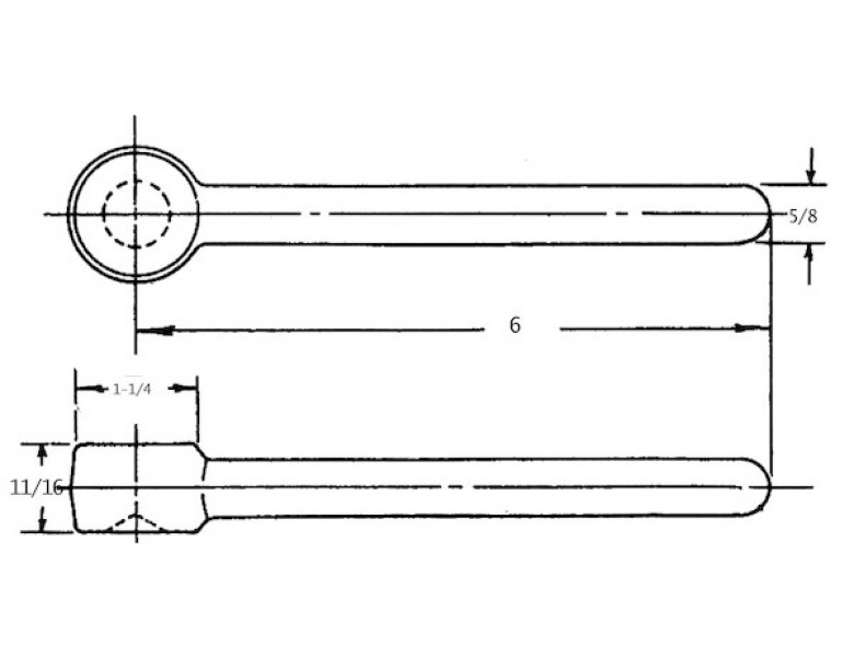 Image of 5/8 x 6 Inch Blank Forged Rod End from Buyers Products. Part number: B27027EB