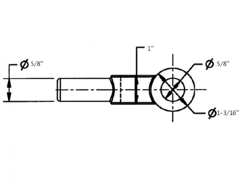 Image of 5/8 x 4-3/4 Inch Plain Yoke End from Buyers Products. Part number: B27097A