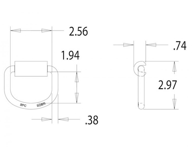 Image of 3/8 Inch Heavy Duty Rope Ring With Weld-On Mounting Bracket Zinc Plated from Buyers Products. Part number: B28F