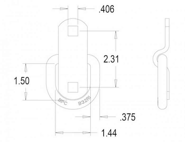 Image of 3/8 Inch Forged D-Ring With Surface Mounted 2-Hole Mounting Bracket Zinc Plated from Buyers Products. Part number: B32F