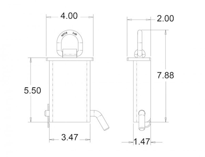 Image of Stake Pocket 3/8 Inch Forged D-Ring (Zinc Plated) from Buyers Products. Part number: B32SPZ