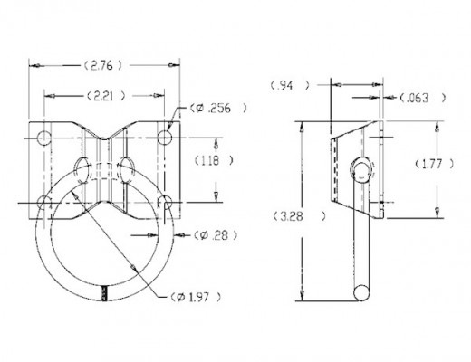 Image of Surface Mounted Rope Ring With 2-Hole Integral Mounting Bracket Zinc Plated from Buyers Products. Part number: B33