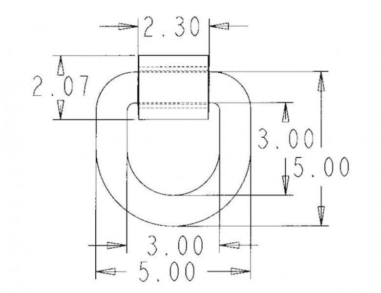 Image of Domestically Forged 1 Inch D-Ring with Weld-On Mounting Bracket from Buyers Products. Part number: B48