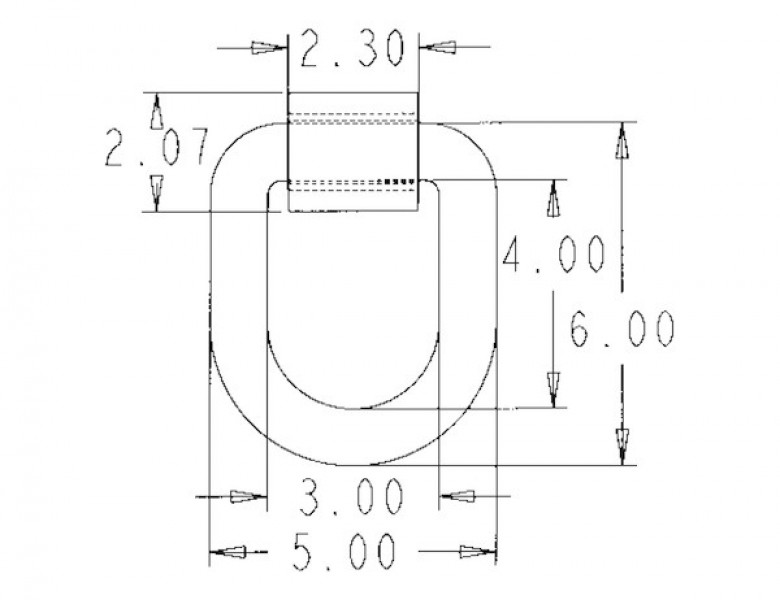 Image of Domestically Forged 1 Inch Extended D-Ring with Weld-On Mounting Bracket from Buyers Products. Part number: B50