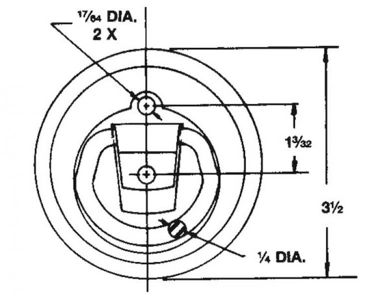 Image of Surface Mounted Or Recessed Rope Ring Zinc Plated With Plastic Bezel from Buyers Products. Part number: B703