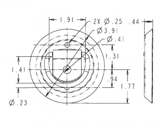 Image of Surface Mounted Rope Ring Plastic Pan With 1/4 Inch Diameter Steel Ring from Buyers Products. Part number: B705