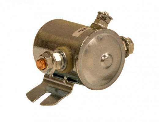 Image of Continuous Duty 12 Volt Steel Case Insulated Solenoid +12V To Activate from Buyers Products. Part number: B98596