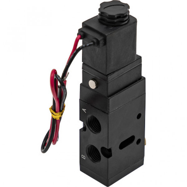 Image of 4-Way 2-Position Solenoid Air Valve With Five 1/4 Inch NPT Ports from Buyers Products. Part number: BAV050SA