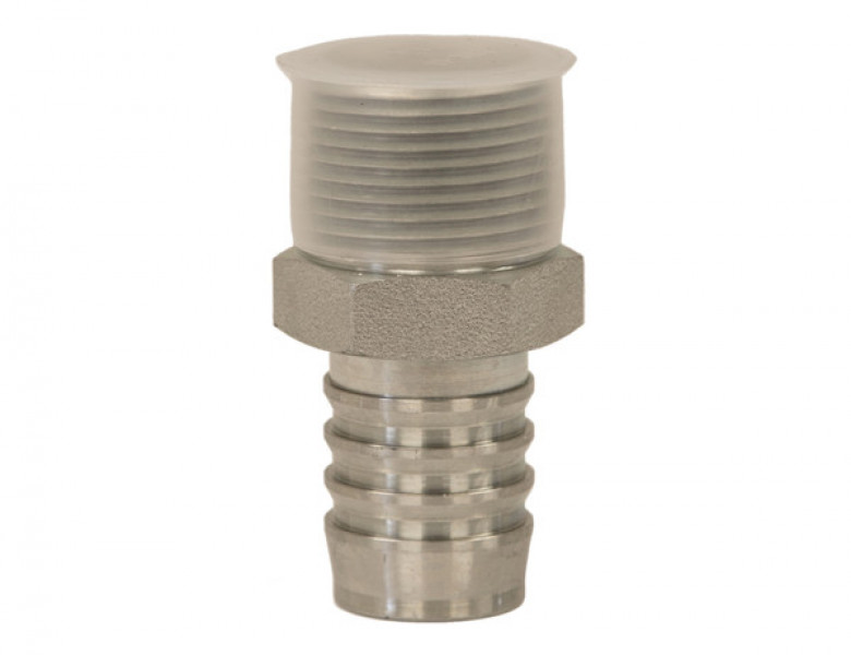 Image of Suction Hose Barbed Adapter 1 Inch Male NPT x 1 Inch Hose Barb from Buyers Products. Part number: BCA16180