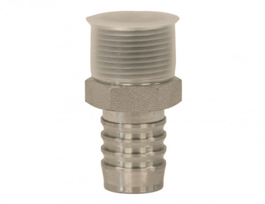 Image of Suction Hose Barbed Adapter 1-1/4 Inch Male NPT x 1-1/4 Inch Hose Barb from Buyers Products. Part number: BCA20180